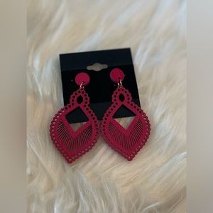 PINK WOOD EARRINGS